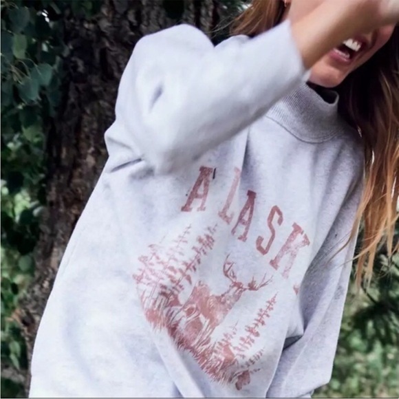 Aerie Alaska grey oversized crew neck sweatshirt - Picture 3 of 8